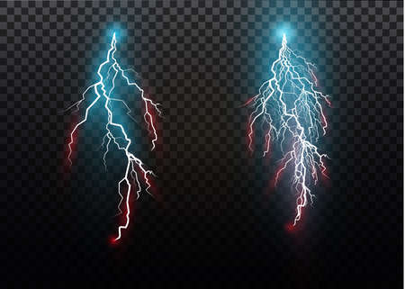 A set of lightning effects image illustrationのイラスト素材