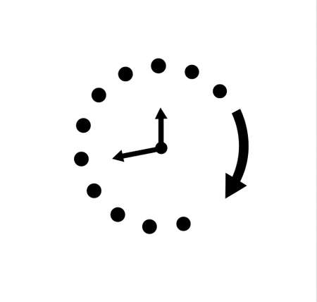 Clock icon in trendy flat style isolated on background. Clock icon page symbol for your web site design. Vector illustrationのイラスト素材