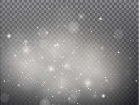 White sparks and golden stars glitter special light effect. Vector sparkles on transparent background. Christmas abstract pattern. Sparkling magic dust particlesのイラスト素材