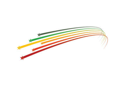 Abstract Falling Star Vector - Black Shooting Star with Elegant Star Trail on White Background.のイラスト素材