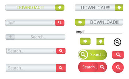 Search bar isolated on white background. Vector template for internet searching. Web-surfing interface.のイラスト素材
