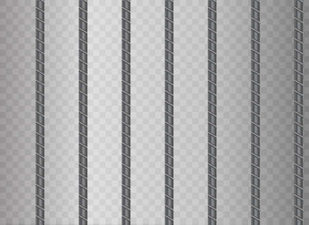 Realistic metal prison grilles.のイラスト素材