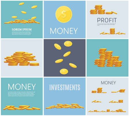 Saving dollar coin in jar. concept vector illustration Flat design style vector illustration. Saving money jar. Money Jarのイラスト素材