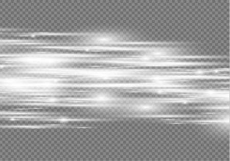 White special effect. Luminous stripes on a transparent background. Beautiful glow glow and spark.particle motion effect.のイラスト素材