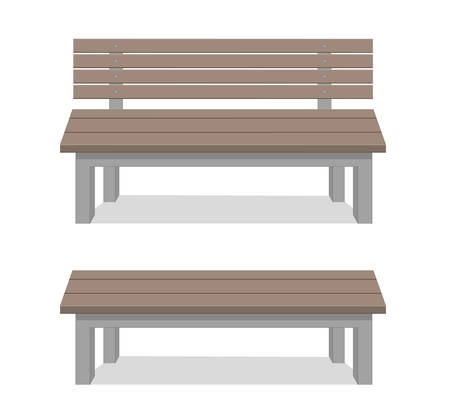 Benches isolated on white background.vector illustration.wooden constructionのイラスト素材