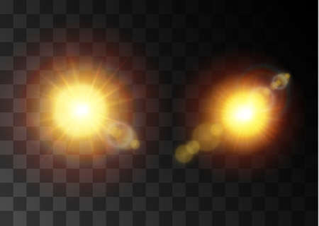 Vector transparent sunlight special lens flare light effect. Christmas abstract pattern. Sparkling magic dust particles.のイラスト素材