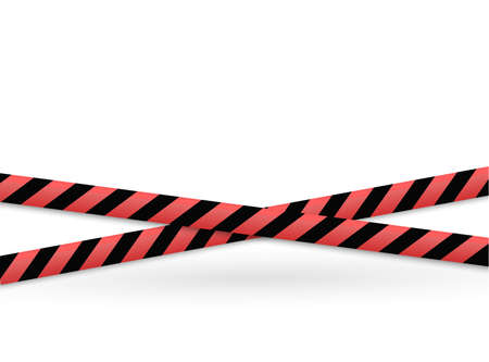 Isolated lines of insulation. Realistic warning tapes. Signs of danger. Vector illustration, isolated on a cellular background. Yellow colorのイラスト素材