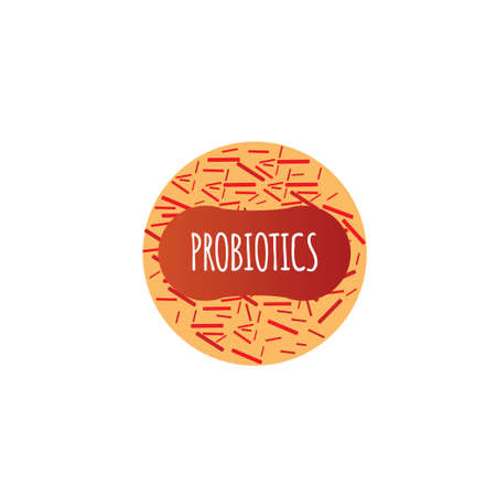 probiotic and bacteria. Simple flat style trend of modern probiotics logo graphic design, isolated on white background.Good bacteria of microorganisms isolated on white background.のイラスト素材