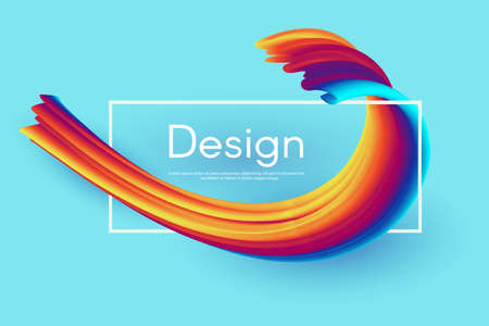 Colored abstract background or acrylic paint element for presentations, flyers, flyers, postcards and posters. Beautiful color line for design. Vector illustration.のイラスト素材