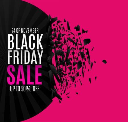Black Friday. Web banner, logo, emblem and label. holiday sales on Friday.Vector abstract background texture design, bright poster, banner yellow background, blue and blue stripes and shapesのイラスト素材