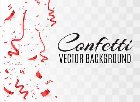 Colorful bright confetti isolated on transparent background. Festive vector illustration. Colorful confetti on a beautiful background. Celebration and party.のイラスト素材