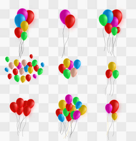 Balloon on a transparent background. Festive rubber ball filled with helium.のイラスト素材