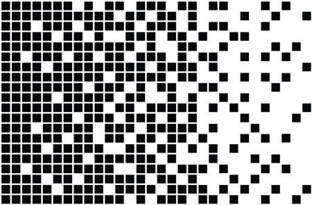 Dissolved filled square dotted vector icon with disintegration effect. Vector rectangle elements are grouped. Isolated on white background.のイラスト素材