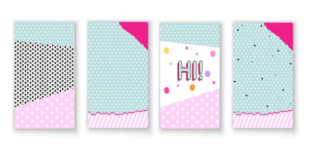 Vector background with hearts and dots. Pink background to decorate the maiden party.のイラスト素材