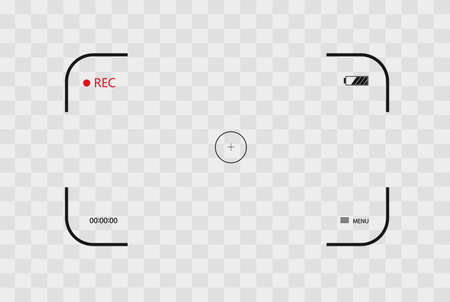 Viewfinder frame of the VCR digital display camera vector frame with photo frames photo frames with transparent backgroundのイラスト素材