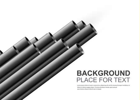 Steel or aluminum pipes are different. For advertising, design, website and magazine. Glossy 3d steel pipe design.のイラスト素材