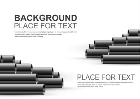 Steel or aluminum pipes are different. For advertising, design, website and magazine. Glossy 3d steel pipe design.のイラスト素材