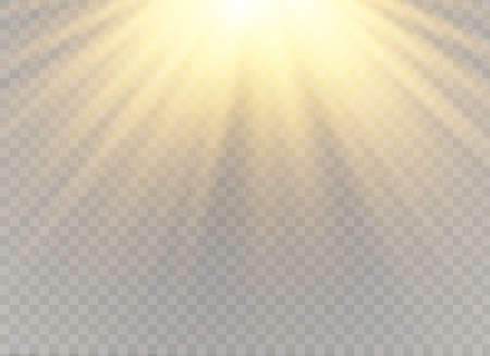 Light flare special effect with rays of light and magic sparkles. Glow transparent vector light effect set, explosion, glitter, spark, sun flash, burst.のイラスト素材