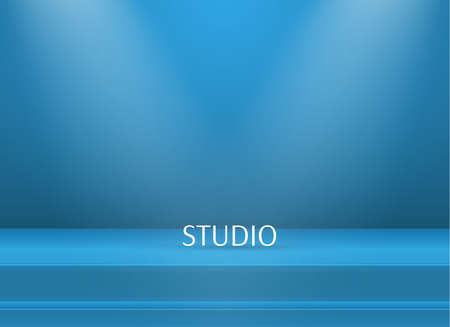 Empty bright color studio table, banner for advertising. Vector illustrationのイラスト素材