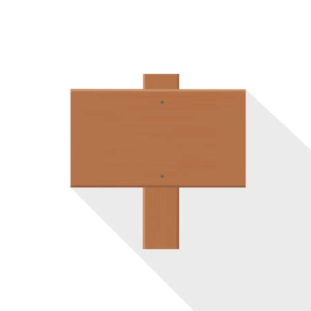 Wooden signboards, wood arrow sign set. Empty signboard banner collection isolated on white background. Vector illustration in flat styleのイラスト素材