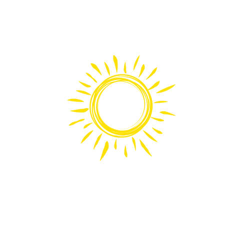 Flat sun icon. Sun pictogram. Trendy vector summer symbol for website design, web button, mobile app. Template vector illustration.のイラスト素材