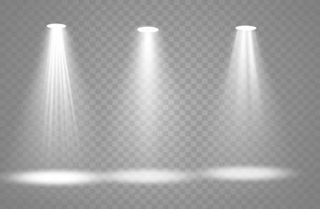 Vector spotlight. Light effect.Glow isolated white transparent light effect. Abstract special effect element designのイラスト素材