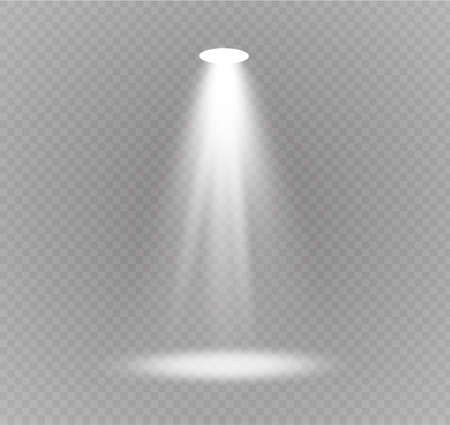 Vector spotlight. Light effect.Glow isolated white transparent light effect. Abstract special effect element designのイラスト素材
