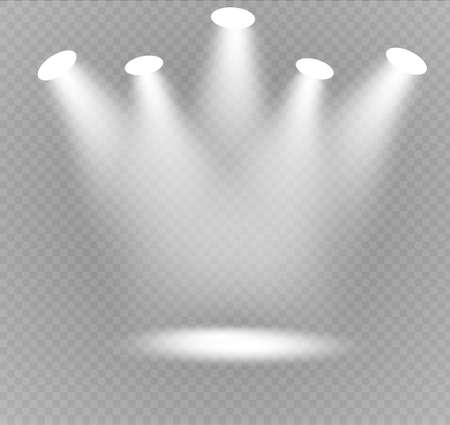 Vector spotlight. Light effect.Glow isolated white transparent light effect. Abstract special effect element designのイラスト素材