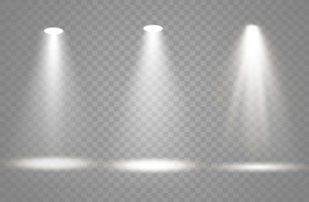 Vector spotlight. Light effect.Glow isolated white transparent light effect. Abstract special effect element designのイラスト素材