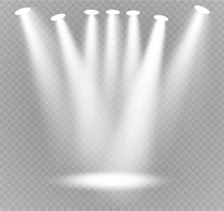 Vector spotlight. Light effect.Glow isolated white transparent light effect. Abstract special effect element designのイラスト素材