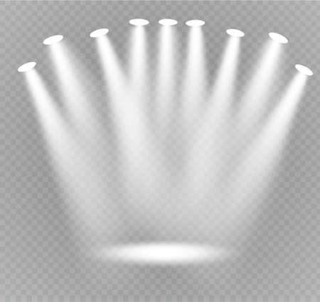 Vector spotlight. Light effect.Glow isolated white transparent light effect. Abstract special effect element designのイラスト素材