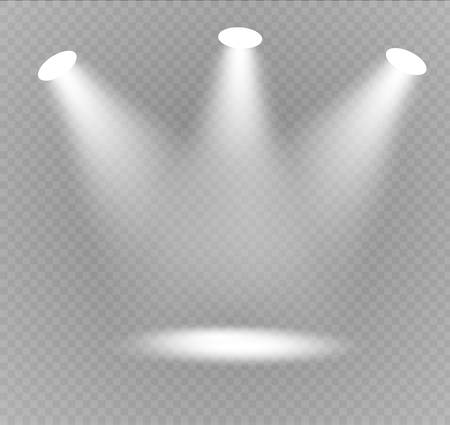 Vector spotlight. Light effect.Glow isolated white transparent light effect. Abstract special effect element designのイラスト素材