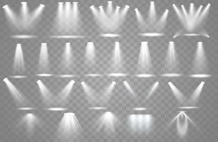 Vector spotlight. Light effect.Glow isolated white transparent light effect. Abstract special effect element designのイラスト素材