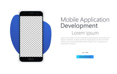Development of a mobile application for creating a website design with a flat design and collaboration. Smartphone blank screen, phone layout. Template for infographic or presentation user interfaceのイラスト素材