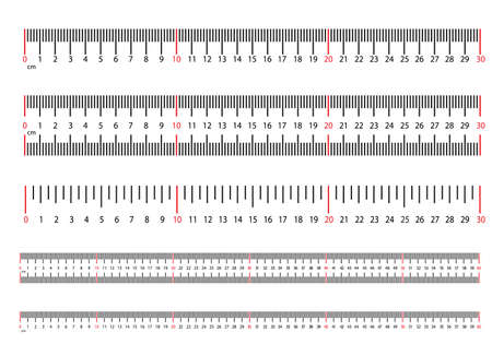 Set of size indicators with different unit distances. Abstract graphic element. Vector illustrationのイラスト素材