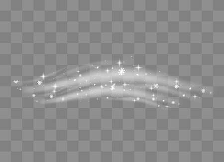 Snow and wind on a transparent background. White gradient decorative element.vector illustration. winter and snow with fog. wind and fog.のイラスト素材