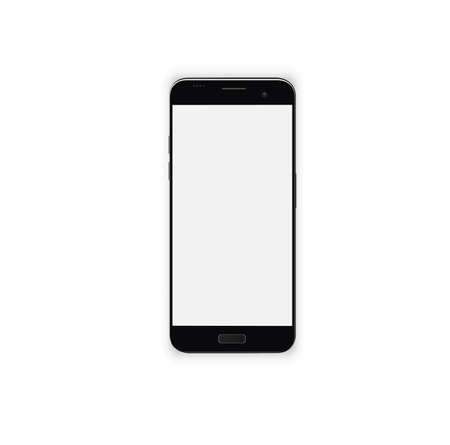 A phone with a video player button. A smartphone for a social page with a sign of messages, likes and comments. Display vector illustration.のイラスト素材