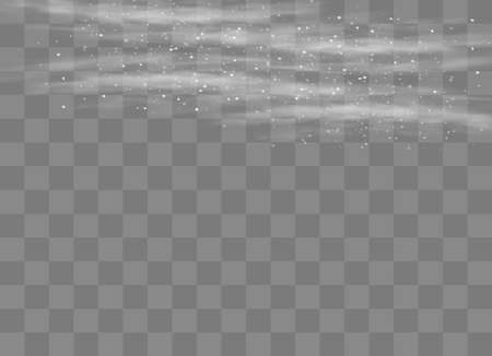 Snow and wind on a transparent background. White gradient decorative element.vector illustration. winter and snow with fog. wind and fog.のイラスト素材