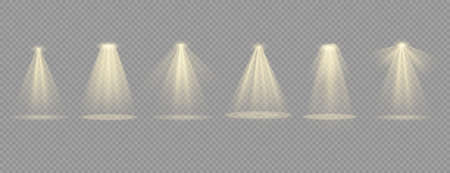 Vector spotlight. Light effect.Glow isolated white transparent light effect. Abstract special effect element design.のイラスト素材