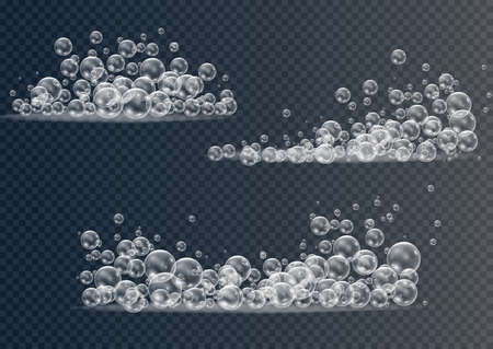 Set of realistic colorful soap bubbles to create a design. Transparent realistic soap bubbles...