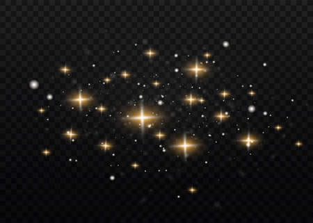 White sparks glitter special light effect. Vector sparkles on transparent background. Christmas abstract pattern. Sparkling magic dust particlesのイラスト素材