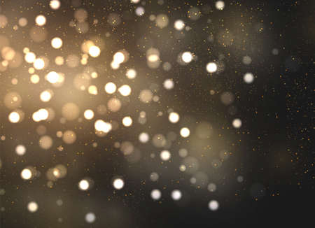 The dust sparks and golden stars shine with special light. Vector sparkles on a transparent background. Christmas light effect. Sparkling magical dust particles.のイラスト素材