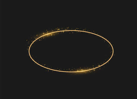 Golden shiny frames with dust isolated on a transparent background. Luxurious realistic borders. Vector illustration of a gold rim. golden gradient frames with light.のイラスト素材