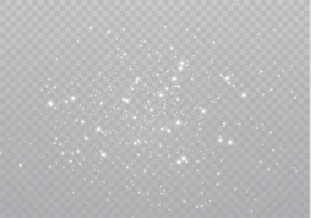 The dust sparks and golden stars shine with special light. Vector sparkles on a transparent background. Christmas light effect. Sparkling magical dust particles.のイラスト素材