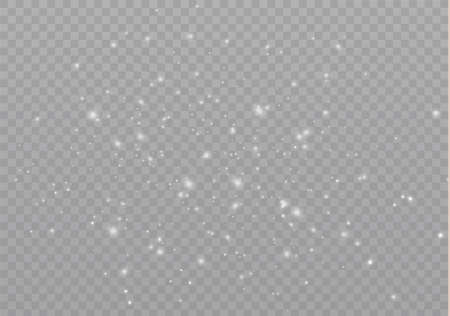 The dust sparks and golden stars shine with special light. Vector sparkles on a transparent background. Christmas light effect. Sparkling magical dust particles.のイラスト素材