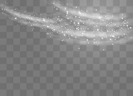 Christmas snow. Falling snowflakes on dark background. White snowflakes flying in the air. Snow flakesのイラスト素材