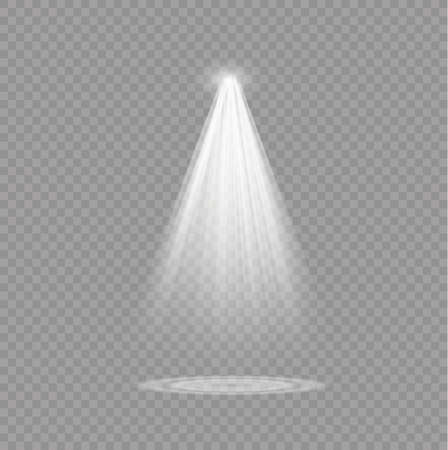 Vector spotlight. Light effect.Glow isolated white transparent light effect. Abstract special effect element design.のイラスト素材