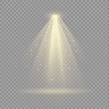 Vector spotlight. Light effect.Glow isolated white transparent light effect. Abstract special effect element design.のイラスト素材