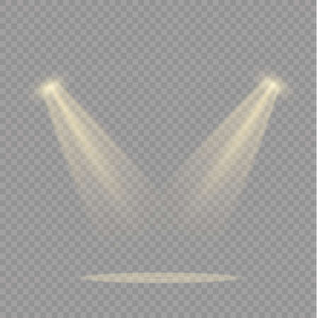 Vector spotlight. Light effect.Glow isolated white transparent light effect. Abstract special effect element design.のイラスト素材