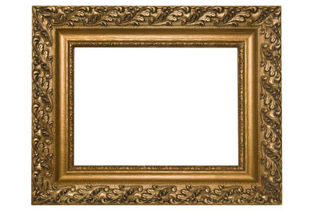 Antique picture frame on white background
